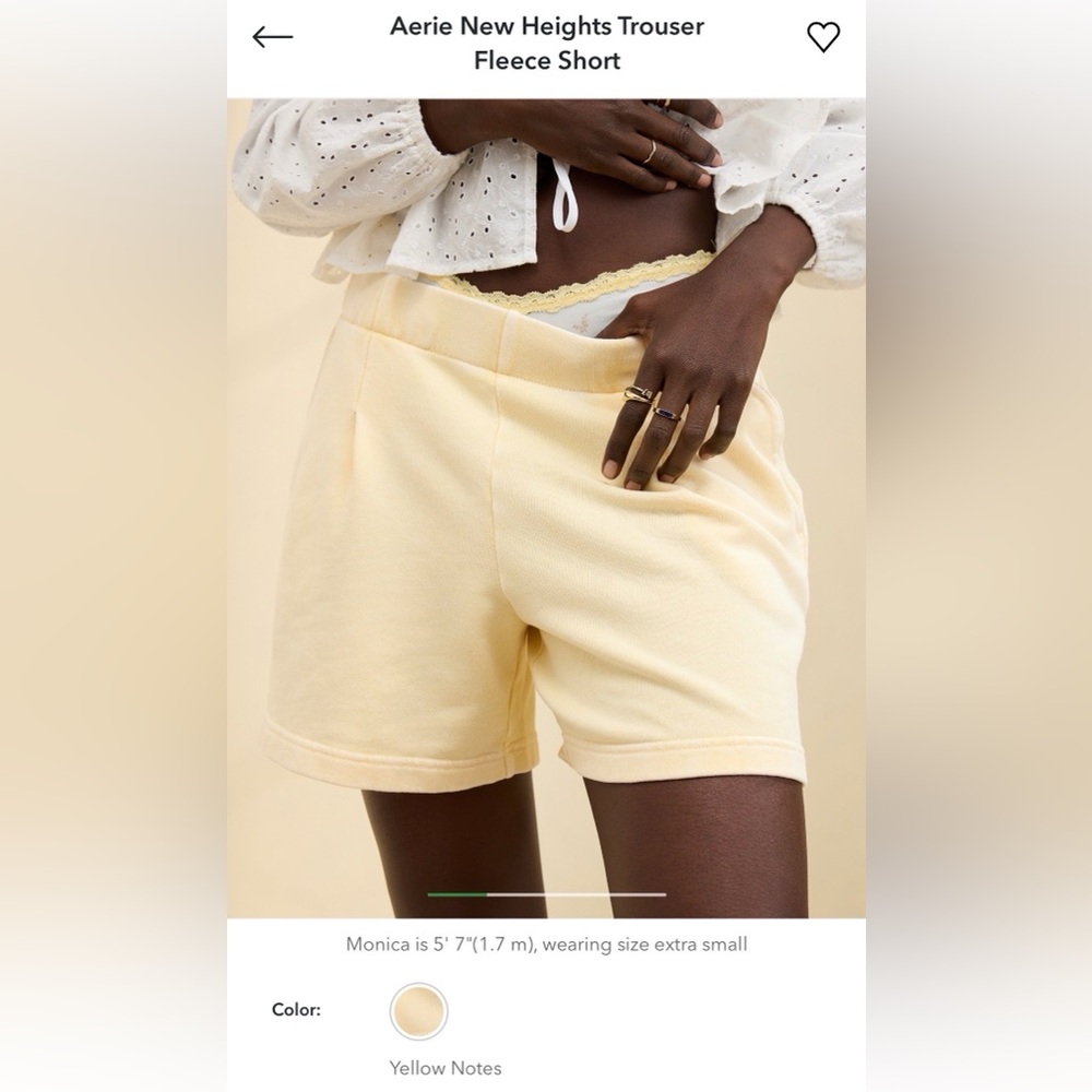 aerie New Heights Trouser Fleece Shorts - size XS